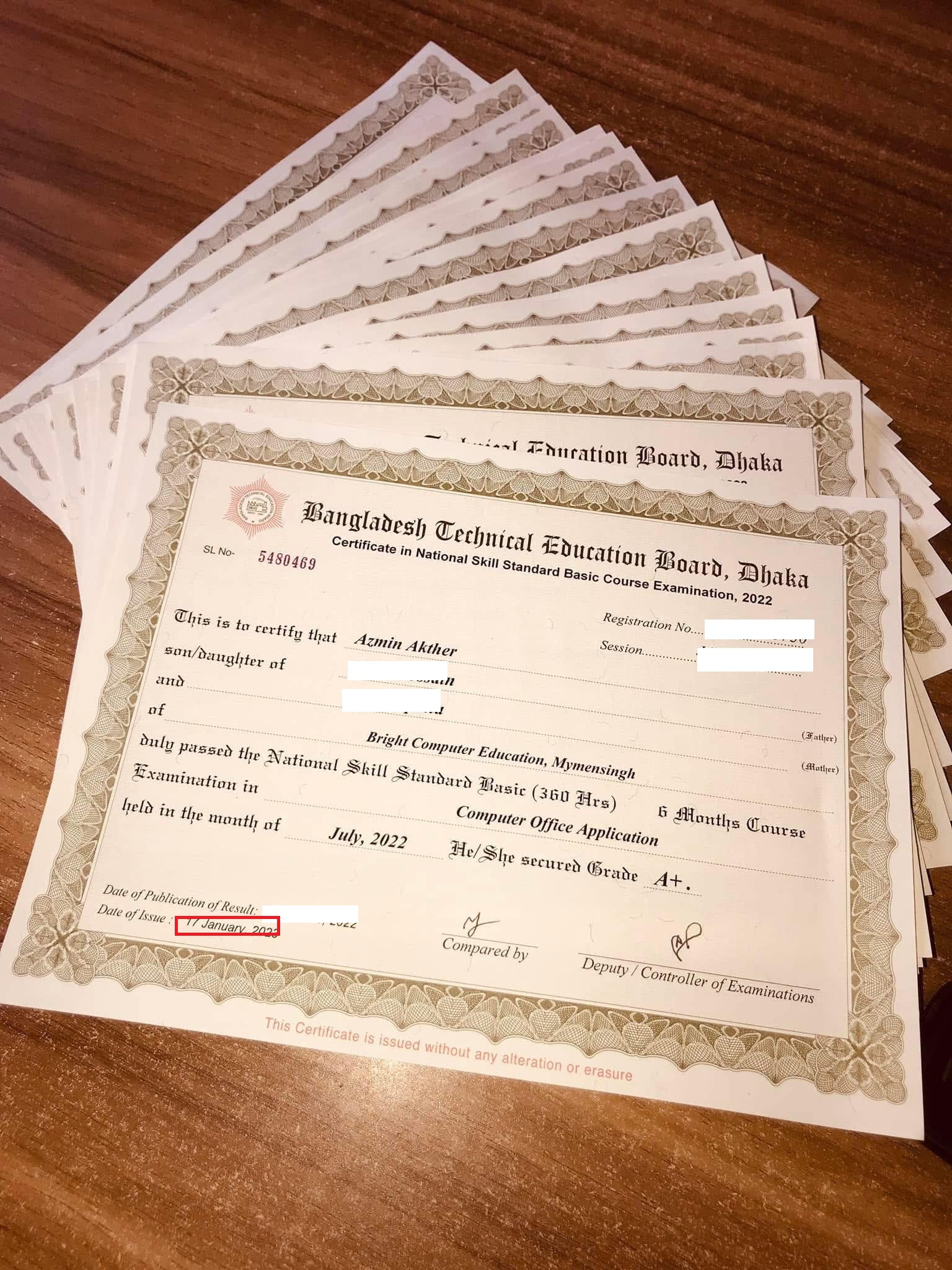 Certificate of Completion